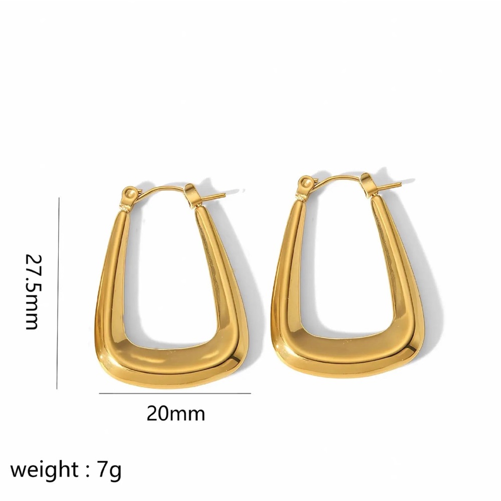 Geometric Statement 18k gold plated stainless Stud Earrings